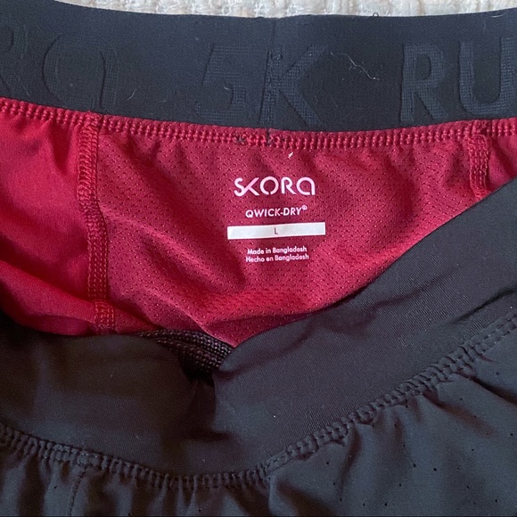 Skora black qwick-dry elastic waist lined athletic shorts sz L - Picture 5 of 6